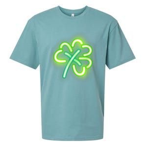 Neon Light Style Glowing Shamrock Sueded Cloud Jersey T-Shirt