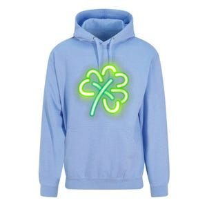 Neon Light Style Glowing Shamrock Unisex Surf Hoodie