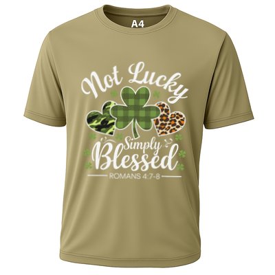 Not Lucky Simply Blessed Christian St Patricks Day Irish Cooling Performance Crew T-Shirt