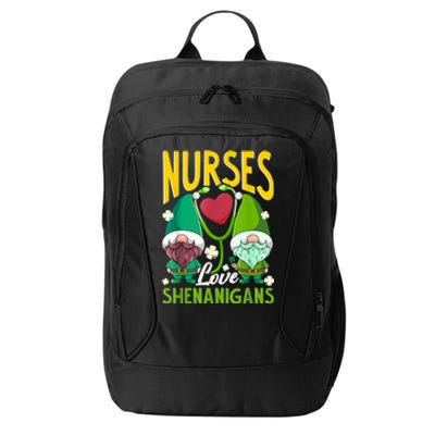 Nurses Love Shenanigans Gnome St Patricks Day Nurse City Backpack