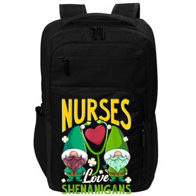 Nurses Love Shenanigans Gnome St Patricks Day Nurse Impact Tech Backpack