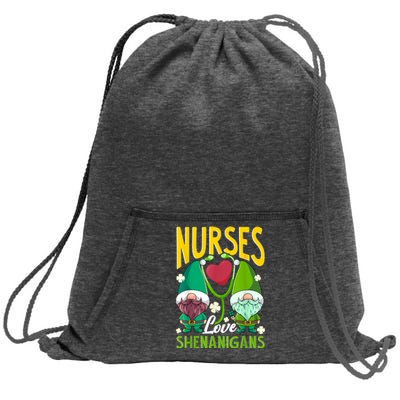 Nurses Love Shenanigans Gnome St Patricks Day Nurse Sweatshirt Cinch Pack Bag