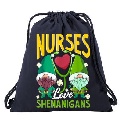 Nurses Love Shenanigans Gnome St Patricks Day Nurse Drawstring Bag