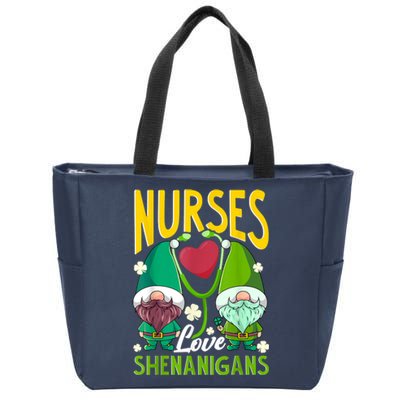 Nurses Love Shenanigans Gnome St Patricks Day Nurse Zip Tote Bag