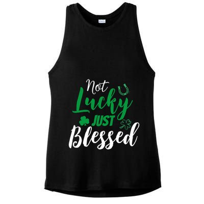 Not Lucky Simply Blessed Irish Lucky St PatrickS Day Gift Ladies PosiCharge Tri-Blend Wicking Tank