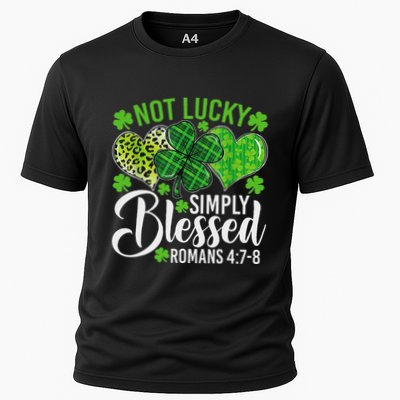 Not Lucky Simply Blessed Christian Shamrocks Cooling Performance Crew T-Shirt