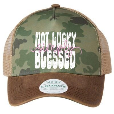 Not Lucky Simply Blessed Cute Gift Legacy Tie Dye Trucker Hat