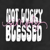 Not Lucky Simply Blessed Cute Gift 7 Panel Mesh Trucker Snapback Hat
