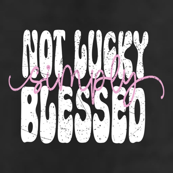 Not Lucky Simply Blessed Cute Gift 7 Panel Mesh Trucker Snapback Hat