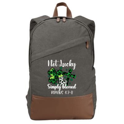 Not Lucky Simply Blessed St PatrickS Day Cotton Canvas Backpack