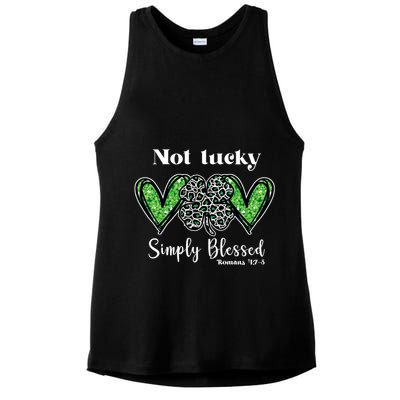 Not Lucky Simply Blessed Clover Ladies PosiCharge Tri-Blend Wicking Tank