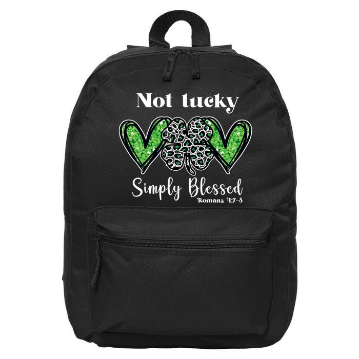 Not Lucky Simply Blessed Clover 16 in Basic Backpack