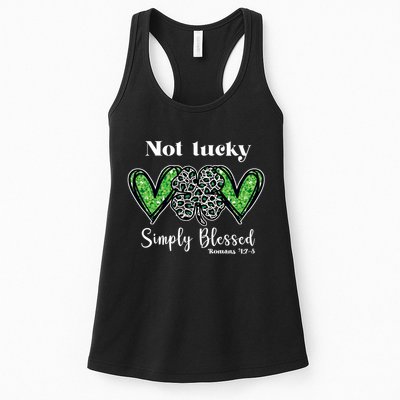 Not Lucky Simply Blessed Clover Womens Tank Top
