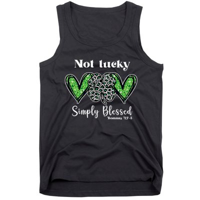 Not Lucky Simply Blessed Clover Tank Top
