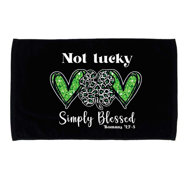 Not Lucky Simply Blessed Clover Microfiber Hand Towel