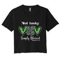 Not Lucky Simply Blessed Clover Crop Top
