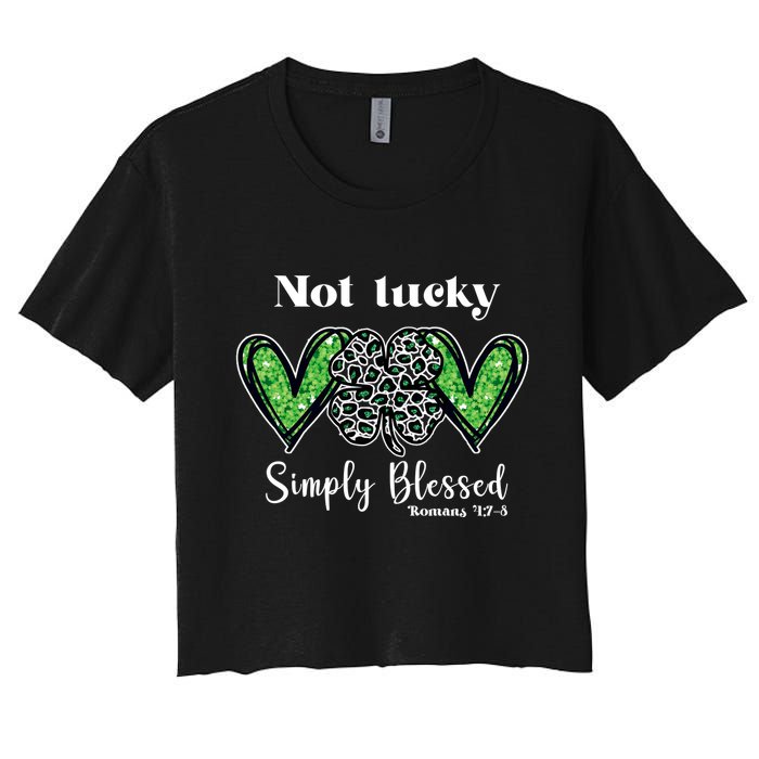 Not Lucky Simply Blessed Clover Crop Top