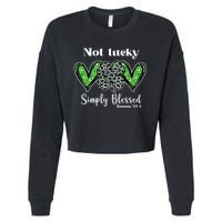 Not Lucky Simply Blessed Clover Cropped Pullover Crew