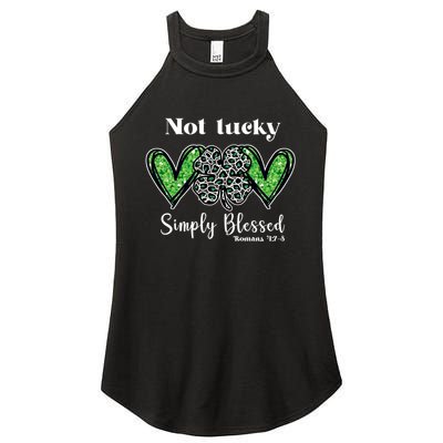 Not Lucky Simply Blessed Clover Women's Perfect Tri Rocker Tank