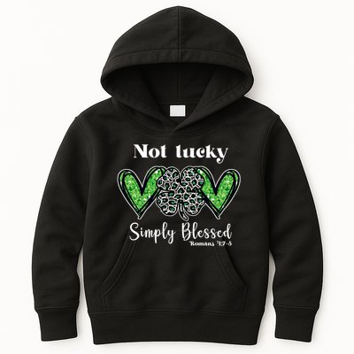 Not Lucky Simply Blessed Clover Kids Hoodie