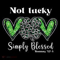 Not Lucky Simply Blessed Clover Short Acrylic Beanie