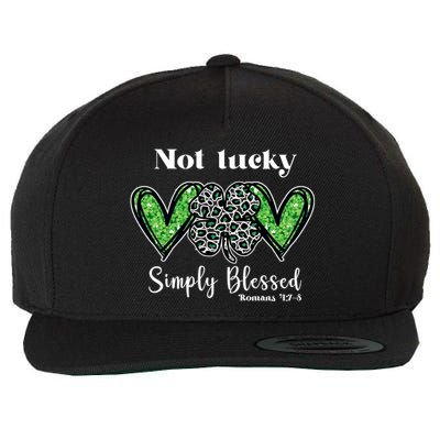 Not Lucky Simply Blessed Clover Wool Snapback Cap