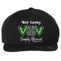 Not Lucky Simply Blessed Clover Wool Snapback Cap