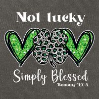 Not Lucky Simply Blessed Clover Cotton Canvas Backpack