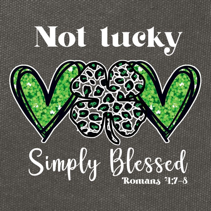 Not Lucky Simply Blessed Clover Cotton Canvas Backpack
