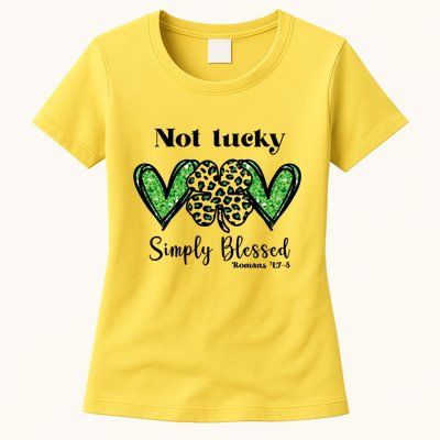 Not Lucky Simply Blessed Clover Womens T-Shirt