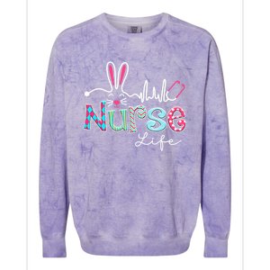 Nurse Life Stethoscope Nursing Cute Easter Bunny Easter Day Gift Colorblast Crewneck Sweatshirt