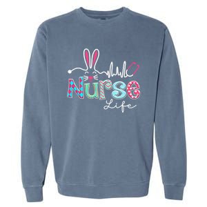 Nurse Life Stethoscope Nursing Cute Easter Bunny Easter Day Gift Garment-Dyed Sweatshirt