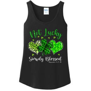 Not Lucky Simply Blessed Christian Shamrock St Patricks Day Ladies Essential Tank