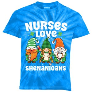 Nurses Love Shenanigans Irish Gnomes Nurse St Patricks Day Gift Kids Tie-Dye T-Shirt