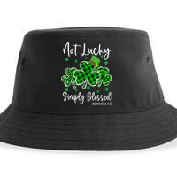 Not Lucky Simply Blessed Shamrock Christian St Patricks Day Sustainable Bucket Hat