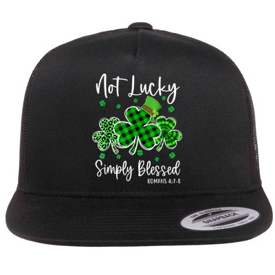 Not Lucky Simply Blessed Shamrock Christian St Patricks Day Flatbill Hat