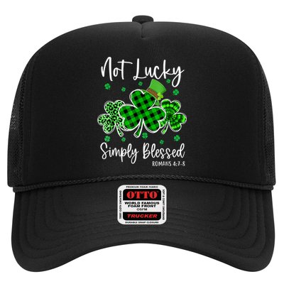 Not Lucky Simply Blessed Shamrock Christian St Patricks Day Trucker Hat