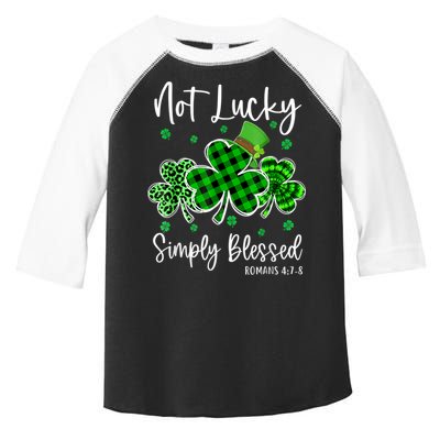 Not Lucky Simply Blessed Shamrock Christian St Patricks Day Toddler Fine Jersey T-Shirt