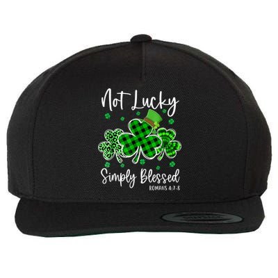 Not Lucky Simply Blessed Shamrock Christian St Patricks Day Wool Snapback Cap