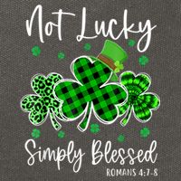 Not Lucky Simply Blessed Shamrock Christian St Patricks Day Cotton Canvas Backpack