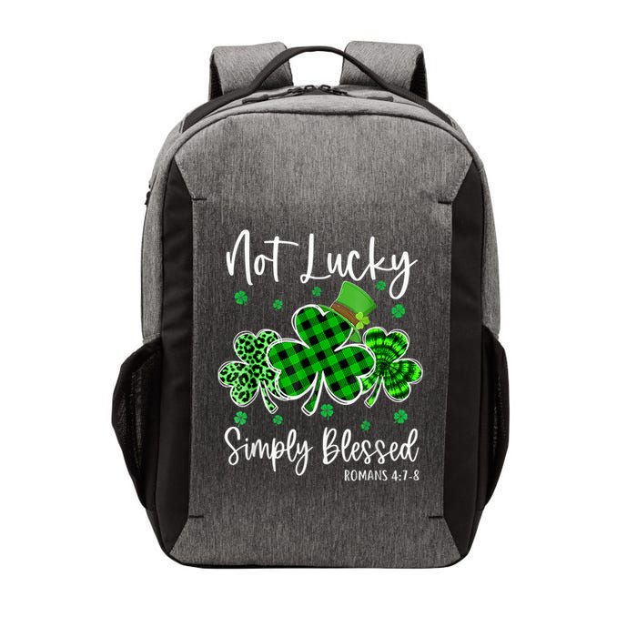 Not Lucky Simply Blessed Shamrock Christian St Patricks Day Vector Backpack