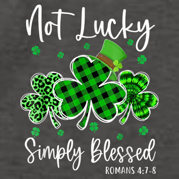 Not Lucky Simply Blessed Shamrock Christian St Patricks Day Vector Backpack