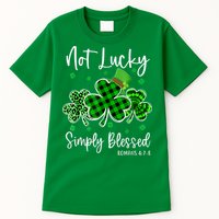 Not Lucky Simply Blessed Shamrock Christian St Patricks Day Tall T-Shirt