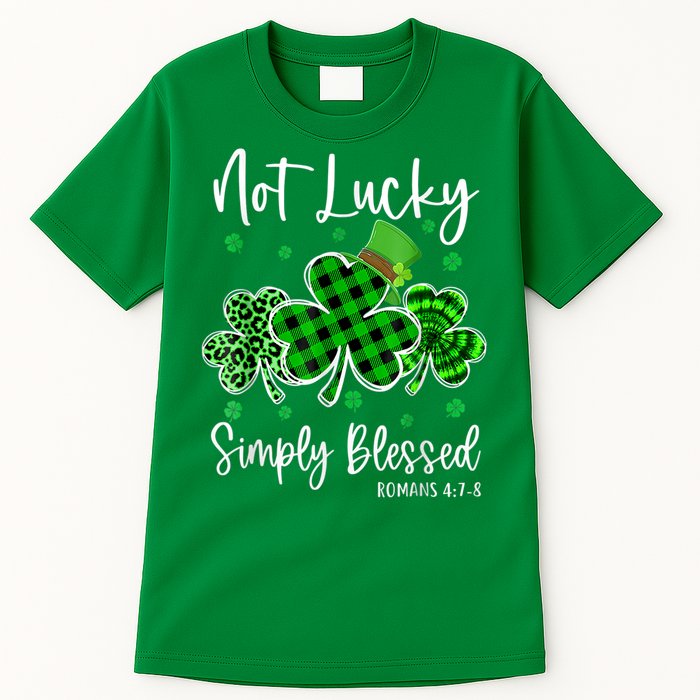 Not Lucky Simply Blessed Shamrock Christian St Patricks Day Tall T-Shirt