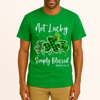 Not Lucky Simply Blessed Shamrock Christian St Patricks Day Tall T-Shirt