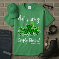 Not Lucky Simply Blessed Shamrock Christian St Patricks Day Tall T-Shirt