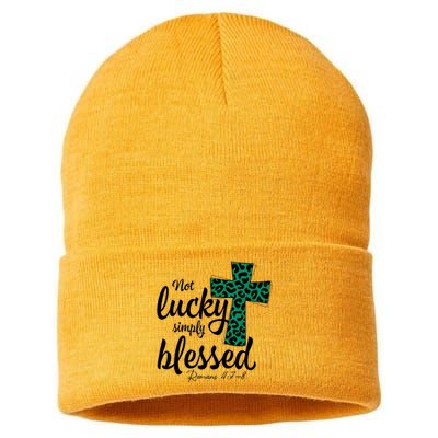 Not Lucky Simply Blessed Christian St Patricks Day Irish Sustainable Knit Beanie