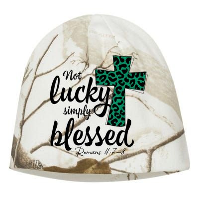 Not Lucky Simply Blessed Christian St Patricks Day Irish Kati - Camo Knit Beanie