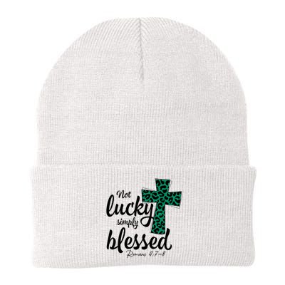 Not Lucky Simply Blessed Christian St Patricks Day Irish Knit Cap Winter Beanie