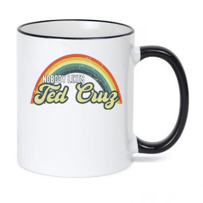 Nobody Likes Ted Cruz Rainbow Vintage 11oz Black Color Changing Mug